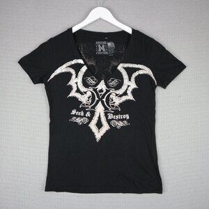Xtreme Couture Cross Seek and Destroy Grunge Y2K Tee Womens XL